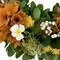 11-Inch Orange Mixed Floral Spring Wreath Small Artificial Flower Accent for Door or Wall